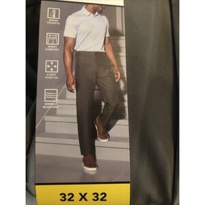 NEW Men's Marc New York Commuter Slim Fit Comfort Stretch Pants Gray Size 32X32